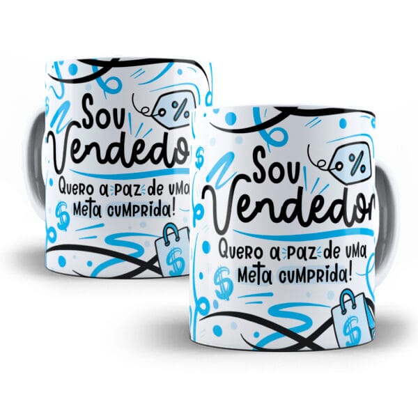 Arte Caneca Vendedor(a) Flork Profissões Sublimação Png