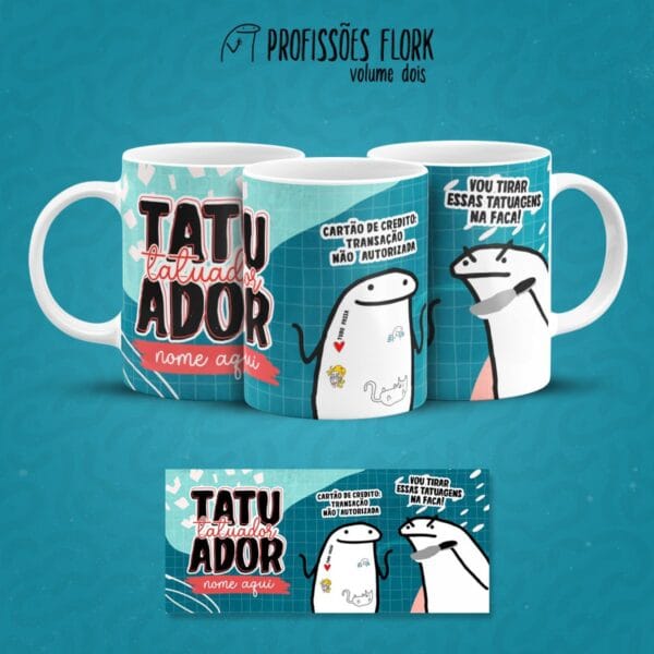 Arte Caneca Vendedor(a) Profissões Flork em Jpg