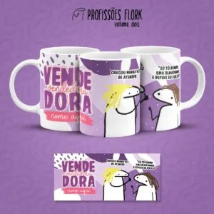 Arte Caneca Vendedor(a) Profissões Flork em Jpg