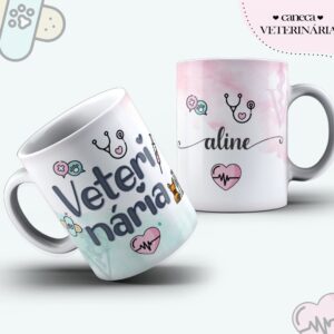 Arte Caneca Veterinária Feminina