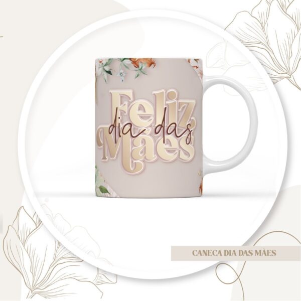 Arte Canecas Dia das Mães e Alfabeto Floral -Arquivo Digital