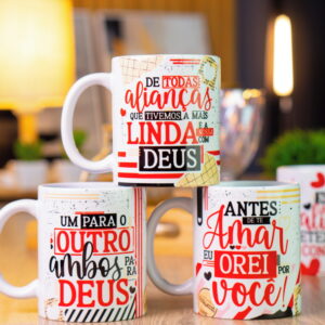 Arte Canecas Namorados Laços Eternos - Arquivo Digital