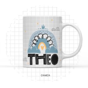 Arte Digital Arco Íris Menino para Caneca