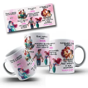 Arte Digital Ariel Sereia para Caneca Promessas