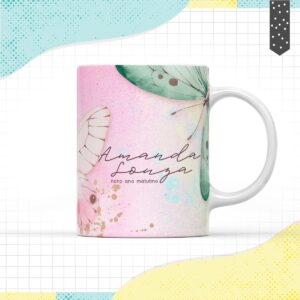 Arte Digital Borboleta Rosa para Caneca -Arquivo Digital