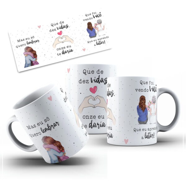 Arte Digital Caneca 11 Vidas Declaração para Mãe - Png