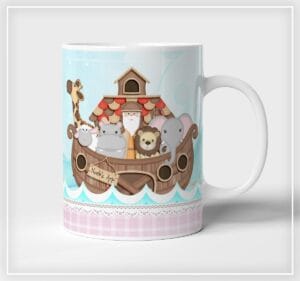 Arte Digital Caneca Arca de Noé Menina