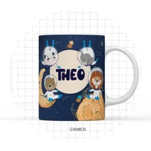 Arte Digital Caneca Astronauta Animais 6 Arte Digital Caneca Astronauta Animais