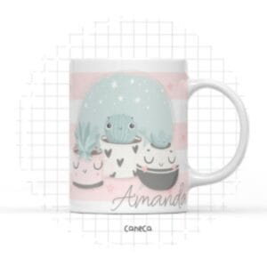 Arte Digital Caneca Cactos Menina
