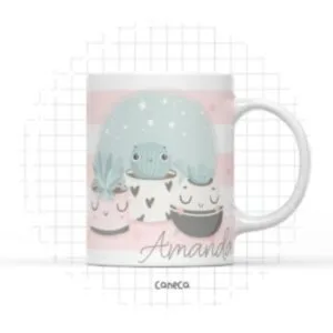Arte Digital Caneca Cactos Menina