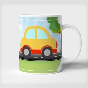 Arte Digital Caneca Carrinhos