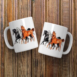 Arte Digital Caneca Cavalos 4 Arte Digital Caneca Cavalos