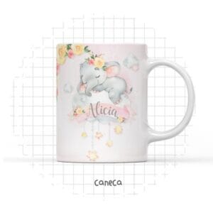 Arte Digital Caneca Elefantinha Menina
