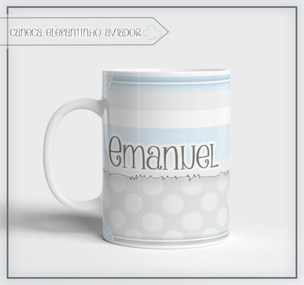 Arte Digital Caneca Elefantinho Aviador