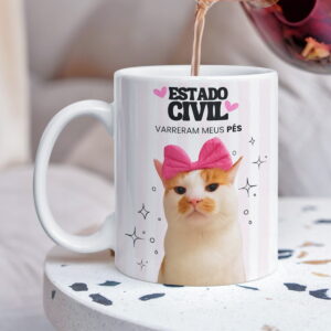 Arte Digital Caneca Estado Civil Varreram Meus Pés Jpg