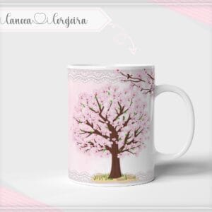 Arte Digital Caneca Floral Cerejeira