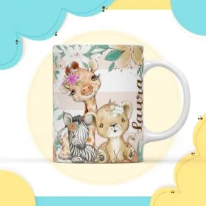 Arte Digital Caneca Safari Menina