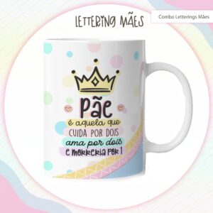 Arte Digital Lettering Caneca Mãe - Modelo 1 - Arq. Digital