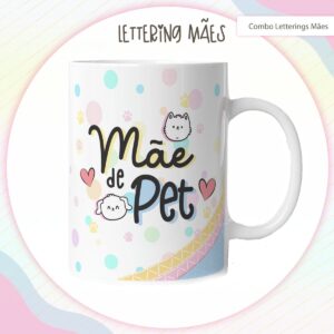 Arte Digital Lettering Caneca Mãe - Modelo 3 - Arq. Digital