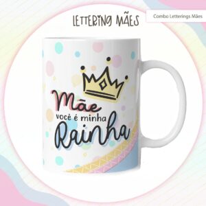 Arte Digital Lettering Caneca Mãe - Modelo 5 - Arq. Digital