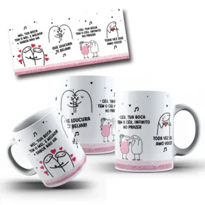 Arte Digital para Caneca Mel Tua Boca Saboroso