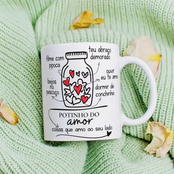 Arte Digital Potinho do Amor para Canecas em JPG