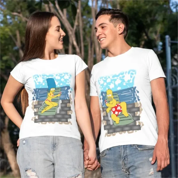 Arte Editável para Camisetas de Casal Amante de Cerveja