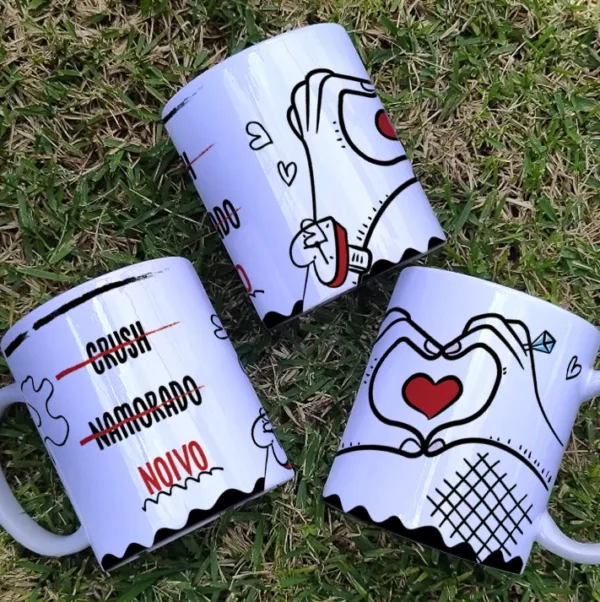 Arte Editável para Caneca - De Namorada a Noiva