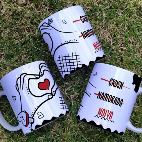 Arte Editável para Caneca - De Namorada a Noiva