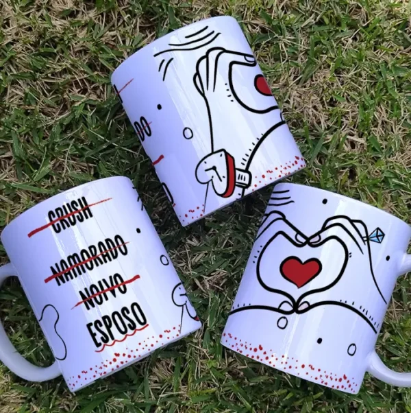 Arte Editável para Caneca - De Namorada a Noiva