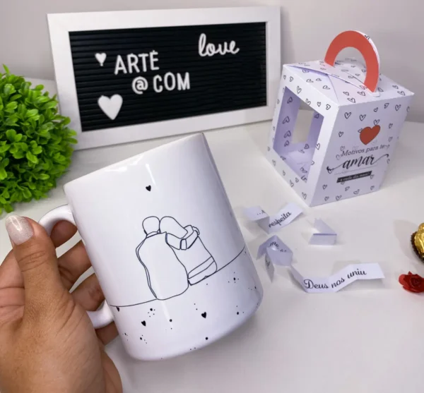 Arte Editável para Caneca Dia dos Namorados
