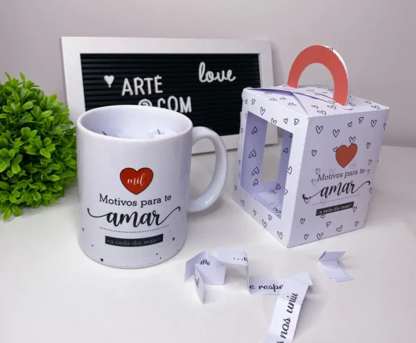 Arte Editável para Caneca Dia dos Namorados