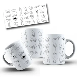 Arte Editável para Caneca do Dia dos Namorados Minimalista