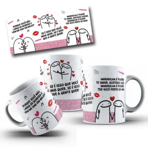 Arte em JPG para Caneca com Frase Romântica
