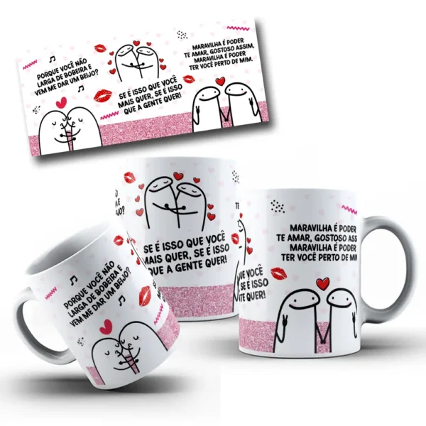 Arte em JPG para Caneca com Frase Romântica
