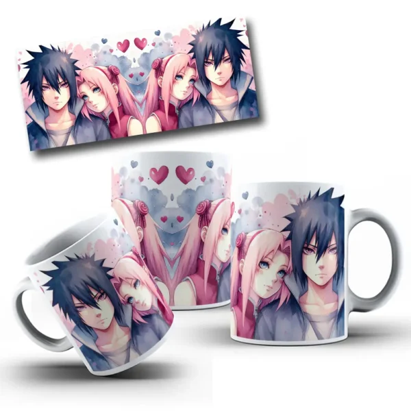 Arte para Caneca de Dia dos Namorados - Personagens PNG