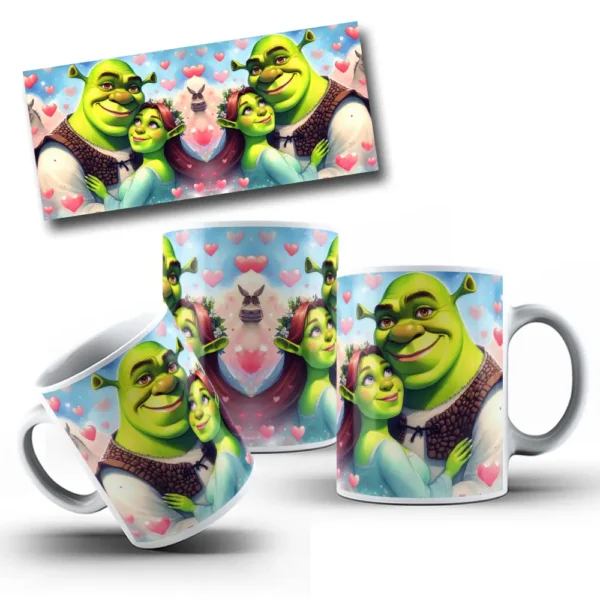 Arte para Caneca de Dia dos Namorados - Personagens PNG