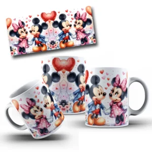 Arte para Caneca de Dia dos Namorados - Personagens PNG