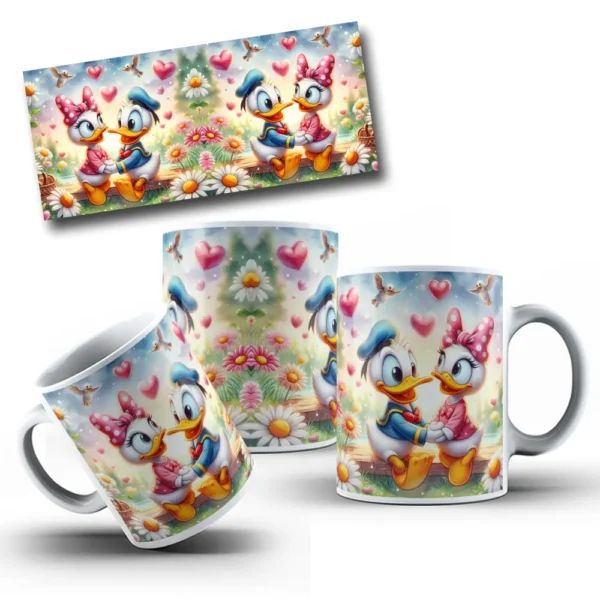 Arte para Caneca de Dia dos Namorados - Personagens PNG