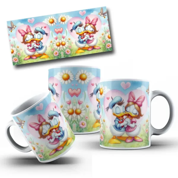 Arte para Caneca de Dia dos Namorados - Personagens PNG