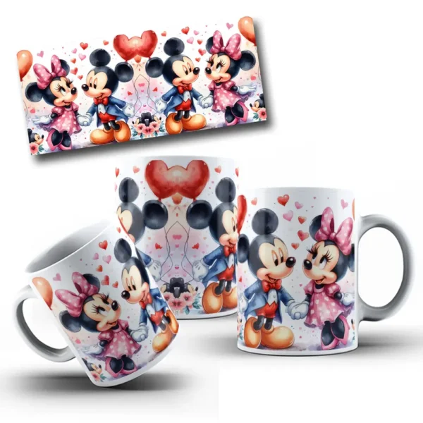 Arte para Caneca de Dia dos Namorados - Personagens PNG