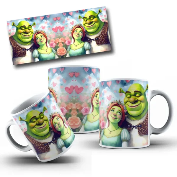 Arte para Caneca de Dia dos Namorados - Personagens PNG