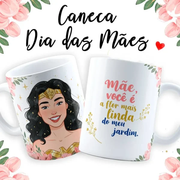 Arte Para Caneca Dia das Mães Maravilha em JPG