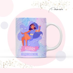 Arte para Sublimação Caneca Signo Aquário