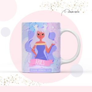 Arte para Sublimação Caneca Signo Áries