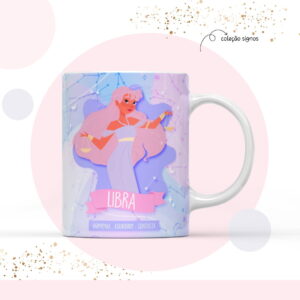 Arte para Sublimação Caneca Signo Libra