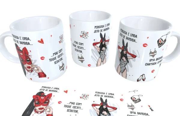Arte Sublimática para Caneca - Perigosa e Linda