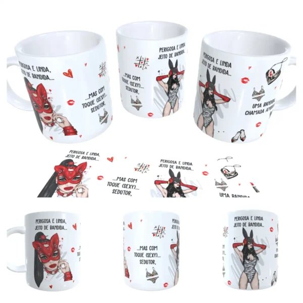 Arte Sublimática para Caneca - Perigosa e Linda