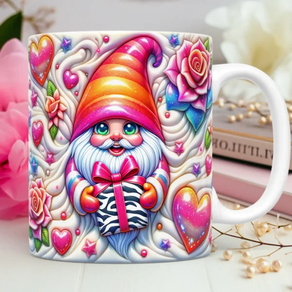 Artes 3D Gnomos Amorosos para Canecas - Dia dos Namorados