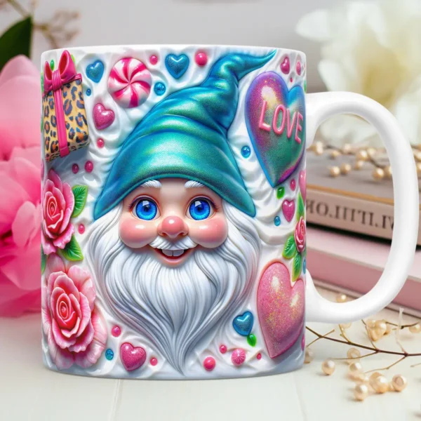 Artes 3D Gnomos Amorosos para Canecas - Dia dos Namorados